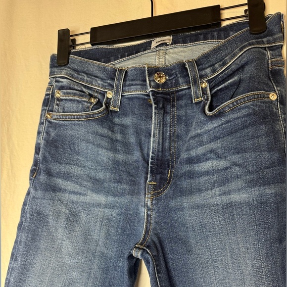 Edwin Anthropology Skinny Jeans Ankle Crop Cut Denim Dark Wash Size 25 - Picture 6 of 8